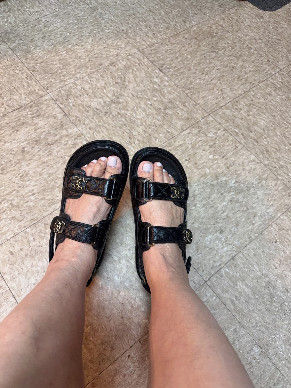 CHANEL Black Leather CC-Embellished Sport Sandals, used but not abused. - Picture 11 of 11